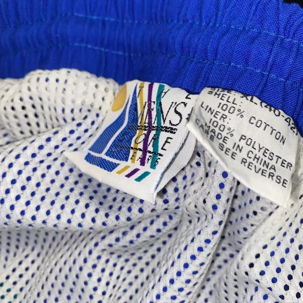 The Men's Store Vintage 90's Blue/Green Pink Swim Shorts Men's Size XL